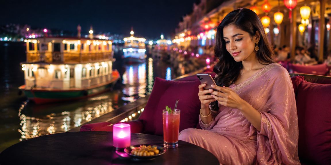 কুমিল্লার রাতের বাজারে মোবাইল পেমেন্ট করছেন একজন ব্যবহারকারী